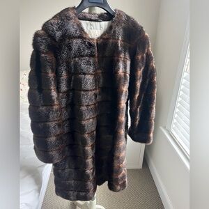 Kate Spade Rossalyn brown faux fur coat